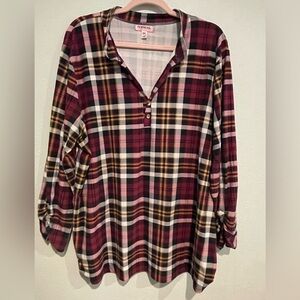 Feathers Maternity plaid tunic Size 2X